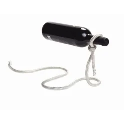 Peleg Lasso wijnfleshouder touw/metaal wit