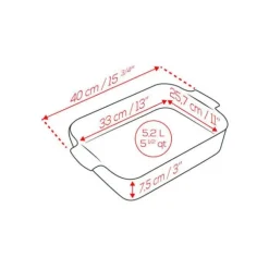 Peugeot Appolia rechthoekige ovenschaal 40 cm keramiek saffraangeel