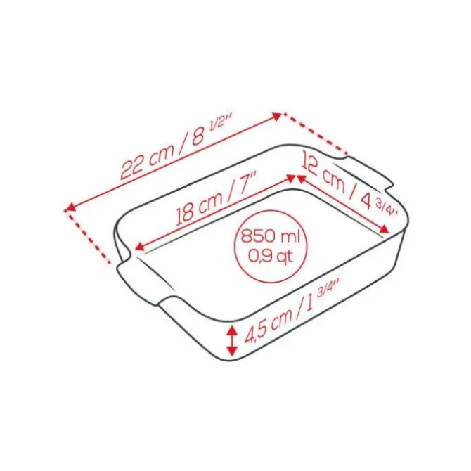 Peugeot Appolia rechthoekige ovenschaal 22 cm keramiek ecru