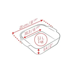 Peugeot Appolia vierkante ovenschaal 21 cm keramiek saffraangeel