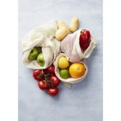 Point-Virgule herbruikbaar groente- en fruitzakje 20 x 25 cm katoen