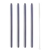 Point-Virgule 4 herbruikbare rietjes 14 cm rvs zwart