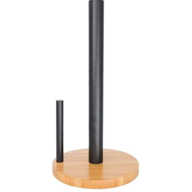 Point-Virgule keukenrolhouder ø 15 cm h 29 cm bamboehout zwart