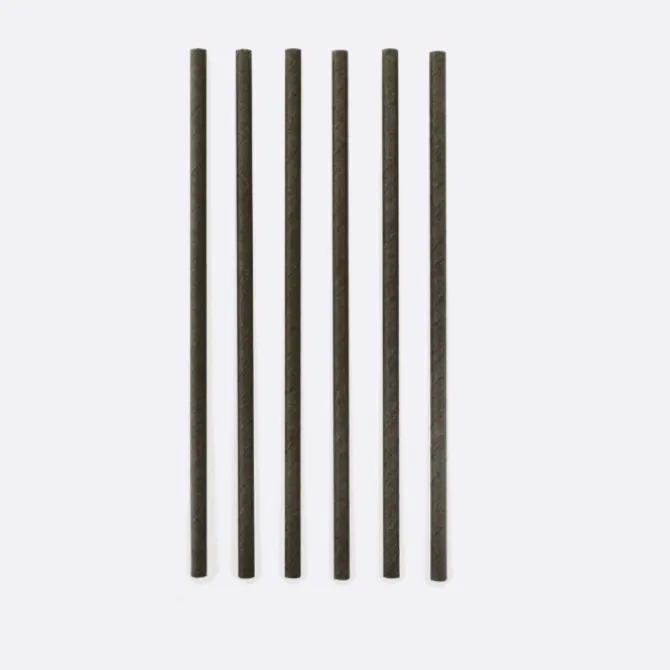 Point-Virgule rietjes 19,5 cm papier zwart 48 stuks