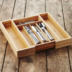 Point-Virgule verstelbare besteklade 40,5 x 26,5 x 6,5 cm bamboe