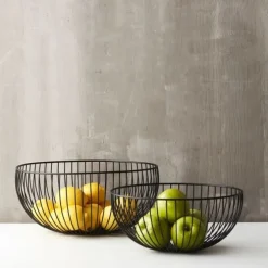 Point-Virgule Wire fruitmand ø 30 cm zwart