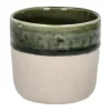 Pomax Spiro beker ø 7 cm aardewerk groen