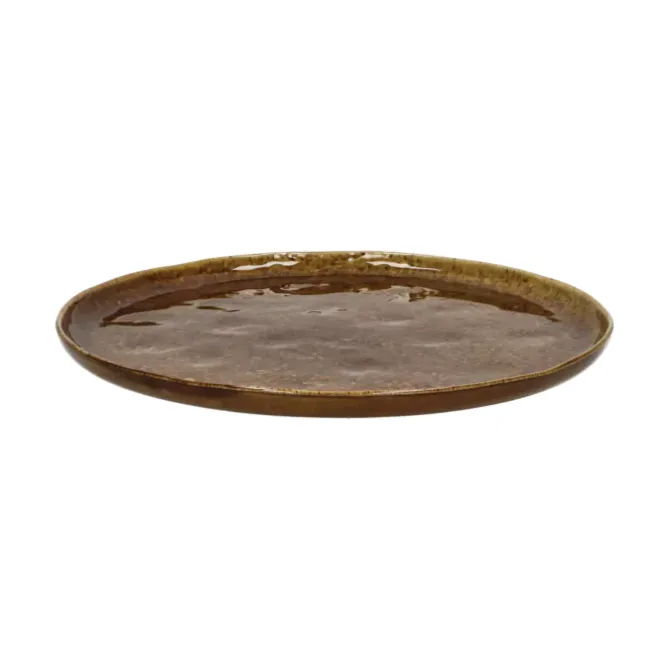 Pomax Spiro dinerbord ø 27 cm aardewerk bruin