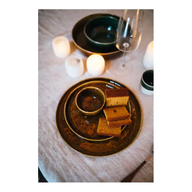Pomax Spiro kom ø 9 cm aardewerk bruin