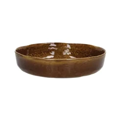 Pomax Spiro schaal ø 24 cm aardewerk bruin