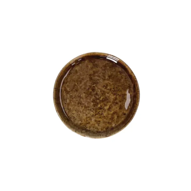 Pomax Spiro sideplate ø 12 cm aardewerk bruin