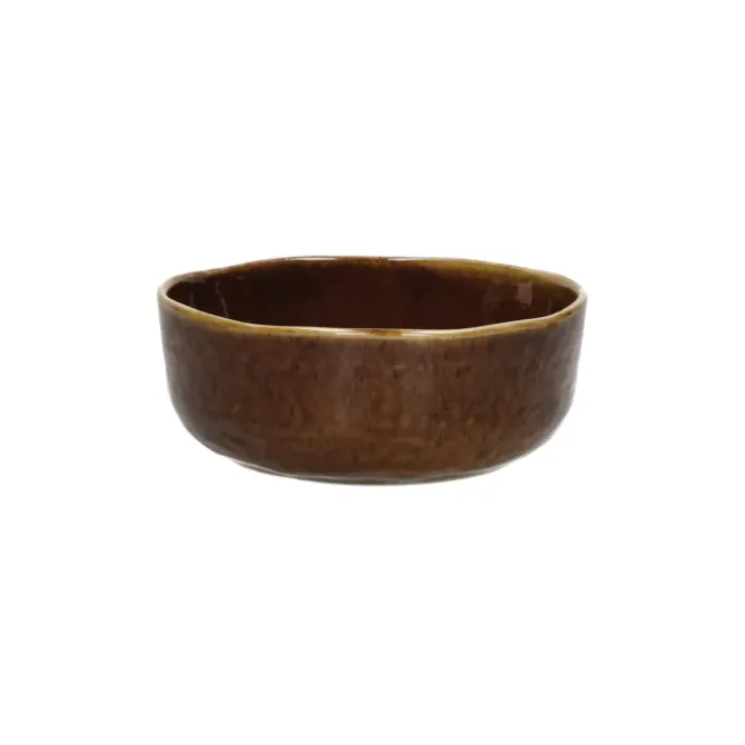 Pomax Spiro soepkom ø 16 cm aardewerk bruin