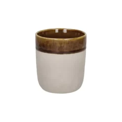 Pomax Spiro theebeker ø 8 cm aardewerk bruin met wit
