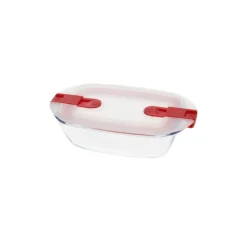 Pyrex Cook & Heat rechthoekige ovenschaal met deksel 0.4 L glas