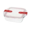 Pyrex Cook & Heat vierkante ovenschaal met deksel 1 L glas
