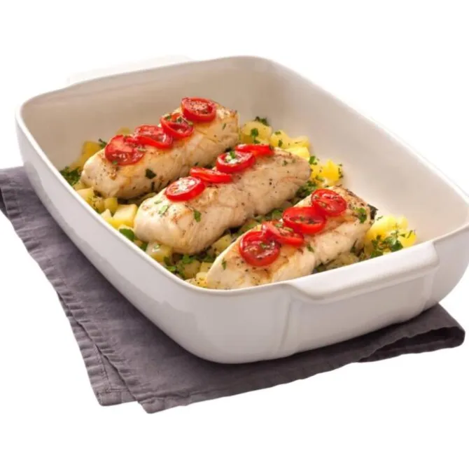 Pyrex ovenschaal 30 x 22 cm aardewerk wit