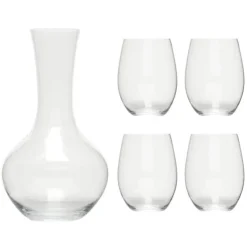 Riedel O Cabernet / Merlot wijnglazen met Morceau decanteerkaraf kristalglas 5-delig