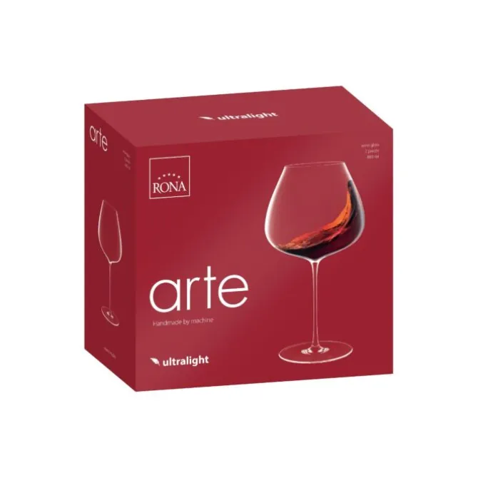 Rona Arte Burgundy wijnglas 880 ml kristalglas 2 stuks