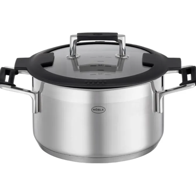 Rösle Silence Pro hoge kookpan met glasdeksel ø 20 cm rvs