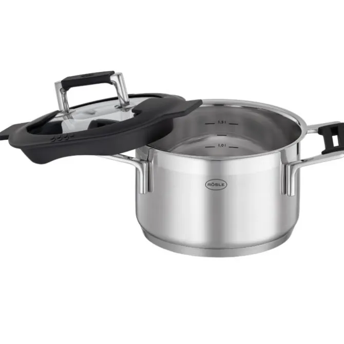 Rösle Silence Pro kookpan met glasdeksel ø 16 cm rvs