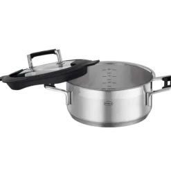 Rösle Silence Pro lage kookpan met glasdeksel ø 20 cm rvs