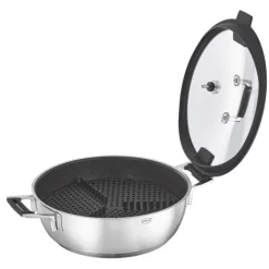 Rösle Silence Pro stoompan met glasdeksel ø 28 cm rvs