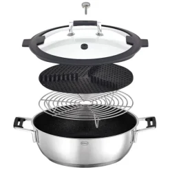 Rösle Silence Pro stoompan met glasdeksel ø 28 cm rvs
