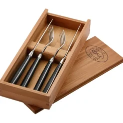 Rösle steakbestek in houten kist 4-delig