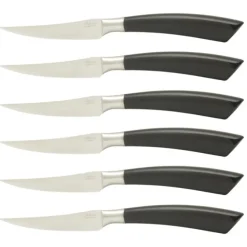 Saladini steakmes 10 cm buffelhoorn 6 stuks