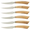 Saladini steakmes 10 cm olijfhout 6 stuks