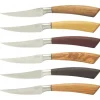 Saladini steakmes 10 cm verschillende houtsoorten 6 stuks
