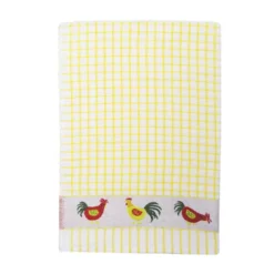 Samuel Lamont Poli-dri theedoek jacquard Yellow / Chicken