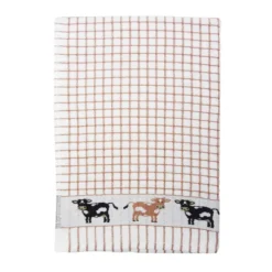 Samuel Lamont Poli-dri theedoek jacquard Brown / Cow