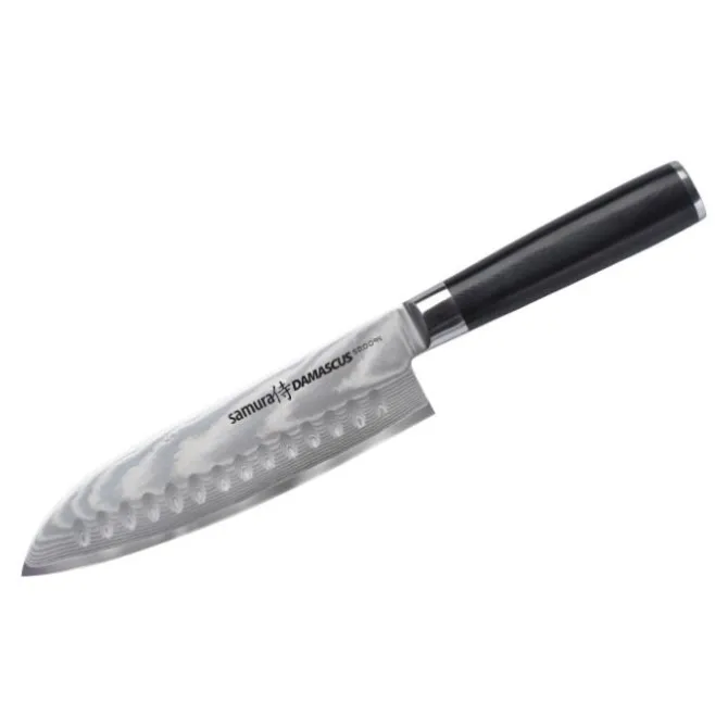 Samura Damascus Santoku met kuiltjes 18 cm damaststaal