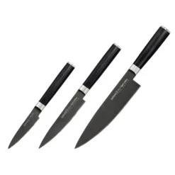 Samura MO-V Stonewash messenset AUS-8 staal 3-delig