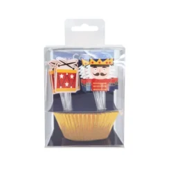 Scrapcooking Cupcake vormpjes met nutcracker prikkers 24 stuks goud
