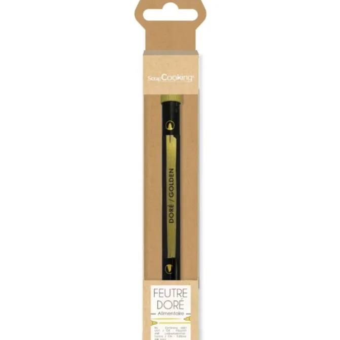 ScrapCooking eetbare stift met dubbele punt goudkleurig