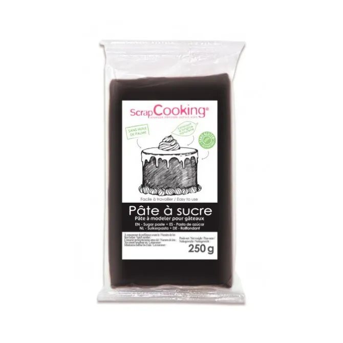 ScrapCooking fondant 250 gram zwart