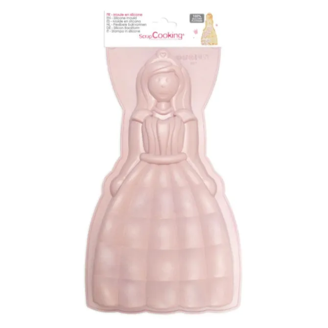 ScrapCooking Prinses bakvorm 32,6 x 17,6 x 3,7 cm silicone roze