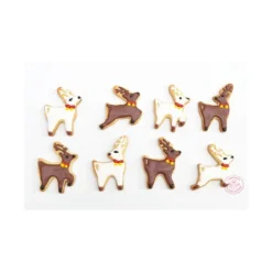 Scrapcooking Rendier koekjes uitsteekvorm 4 stuks rvs rood