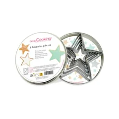 Scrapcooking Ster koekjes uitsteekvorm 6-delig in blik