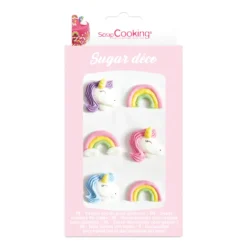 ScrapCooking suikerdecoratie unicornfiguren 6 stuks