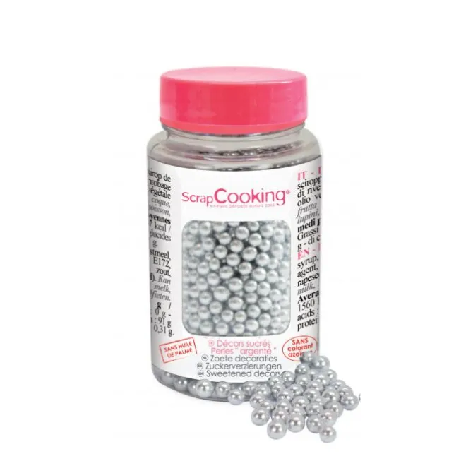ScrapCooking suikerdecoratie 55 gram Silver Pearls