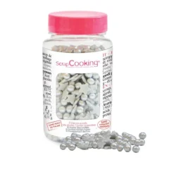 Scrapcooking Suikerdecoratie parels en sterretjes 55 gram zilver