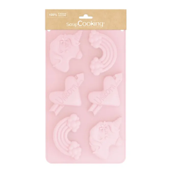 ScrapCooking Unicorn bakmat 30 x 17,5 cm silicone roze
