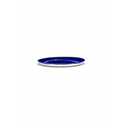 Serax Feast by Ottolenghi bord L ø 26 cm h 2 cm aardewerk Lapis Lazuli + Swirl-Stripes White