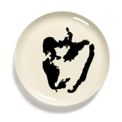 Serax Feast by Ottolenghi bord L ø 26 cm h 2 cm aardewerk White + Pepper Black
