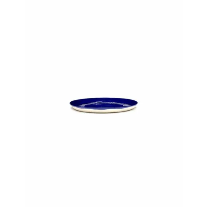 Serax Feast by Ottolenghi bord M ø 22 cm h 2 cm aardewerk Lapis Lazuli + Swirl-Stripes White