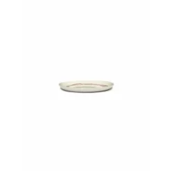 Serax Feast by Ottolenghi bord M ø 22 cm h 2 cm aardewerk White + Swirl-Stripes Red