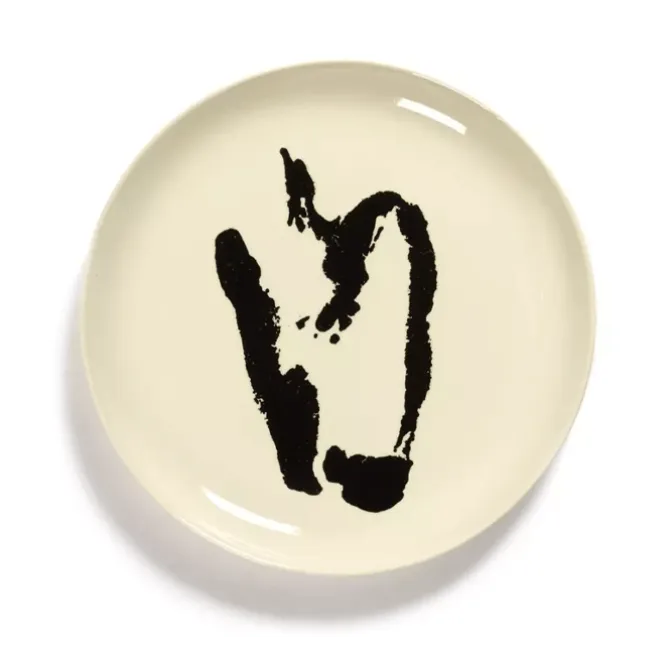Serax Feast by Ottolenghi bord M ø 22 cm h 2 cm aardewerk White + Pepper Black